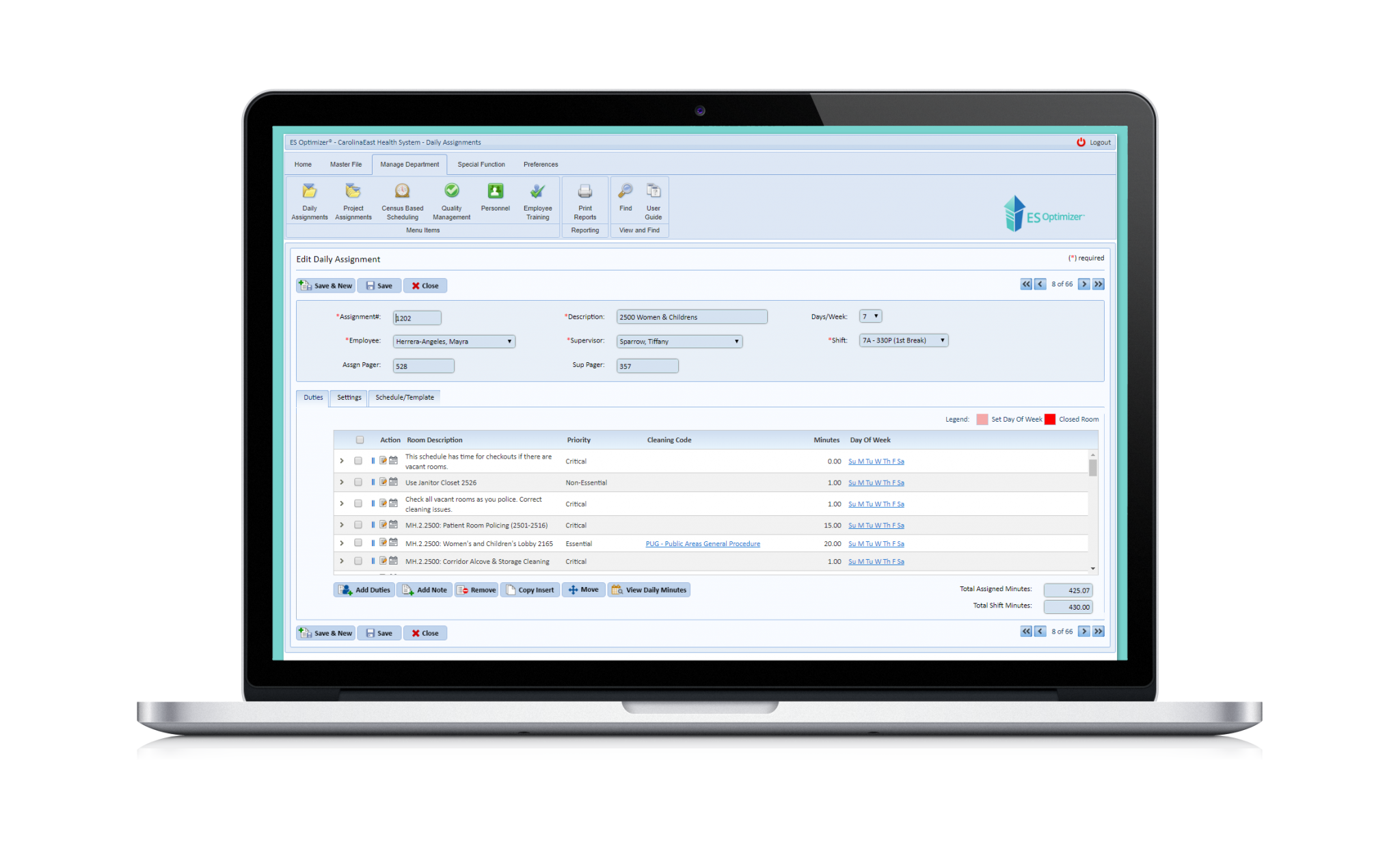 Hospital Environmental Services Software | ES Optimizer