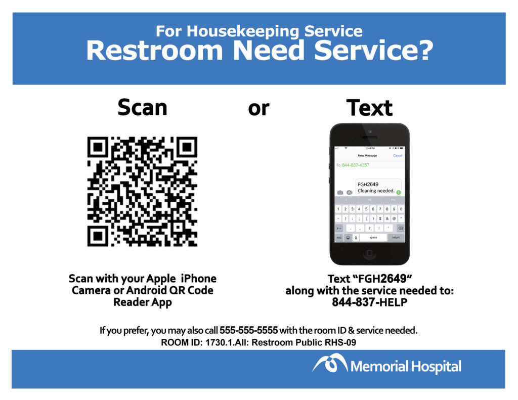 For Housekeeping Service: Restroom Need Service